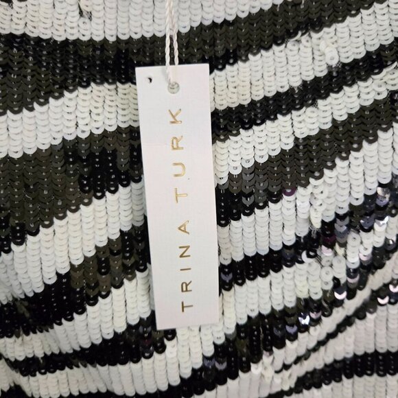 Trina Turk NWT Zebra Print Fully Sequined Designer Top Size XS - Picture 4 of 7